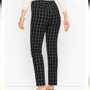 NWT Talbots Chatham Ankle Pants - Window Pane Black‎ Cotton Spandex 8 Petites